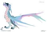  ambiguous_gender blue_scales claws dragon feral fins horn invalid_tag plain_background sefeiren stripes white_background white_eyes wyvern 