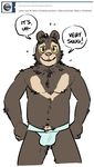  bear blush bulge dialog english_text jockstrap male mammal sloth_bear text tumblr underwear willy_(artdecade) 