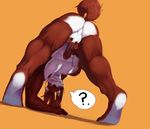  ? abs anthro balls bent_over biceps black_nose blue_eyes brown_fur butt canine chest claws countershading cum dog erection foreshortening fur glans holding_penis humanoid_penis husky invalid_tag leaking looking_at_viewer looking_through_legs male mammal masturbation muscles nipples nude orange_background paws pecs penis plain_background playful pose precum presenting raised_tail sheath soles solo speech_balloon tiptoes tkfkd5362 toe_claws toned tongue tongue_out upside_down white_fur 