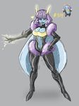  antennae arthropod blue_eyes blue_skin cleavage clothed clothing female hair human humanized illumise insect mammal nintendo pok&#233;mon pok&eacute;mon purple_hair unknown_artist video_games 