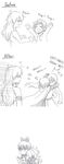  before_and_after blake_belladonna book comforting english heart kuma_(bloodycolor) long_hair monochrome multiple_girls ruby_rose rwby short_hair weiss_schnee yang_xiao_long younger 