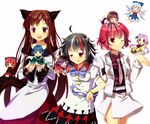  &gt;_&lt; :d ;) animal_ears bad_id bad_pixiv_id blue_eyes blue_hair bowl brown_hair chibi cirno closed_eyes cnm cross double_dealing_character dress drill_hair horikawa_raiko horns imaizumi_kagerou inverted_cross kijin_seija lavender_hair long_hair minigirl multicolored_hair multiple_girls necktie o_o on_head one_eye_closed open_mouth outstretched_arms red_eyes red_hair sekibanki short_hair smile spread_arms sukuna_shinmyoumaru tail tongue tongue_out touhou tsukumo_benben tsukumo_yatsuhashi wakasagihime wolf_ears wolf_tail 