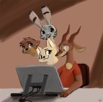  2019 :3 antelope anthro arctic_fox artist bovid brown_background canid canine clothed clothing creating_art disembodied_head disney drawing_tablet ear_markings facial_markings fan_character female fox fuel_(character) fur_markings group head_tuft horn jack_savage lagomorph male mammal markings mustelid oliver_(fuel) open_mouth open_smile otter rabbit simple_background sitting skye_(zootopia) smile tablet teabro zootopia 