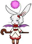  animal_ears blue_eyes bow bunny_ears final_fantasy final_fantasy_tactics_advance moogle ribbon rod staff weapon white_mage wings 