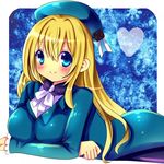 atago_(kantai_collection) blonde_hair blue_eyes chocolat_(momoiro_piano) hat kantai_collection long_hair pantyhose solo uniform 