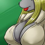  anthro big_breasts black_nose blonde_hair breasts cleavage erect_nipples female hair lip naomi_rasputin nightfaux nipples raccoon 