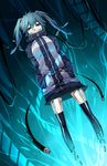  blue_eyes blue_hair cable ene_(kagerou_project) hands_in_pockets headphones jinzou_enemy_(vocaloid) kagerou_project long_hair skirt solo twintails wonoco0916 