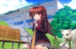  brown_hair little_busters! long_hair moonknives natsume_rin possible_duplicate red_eyes seifuku 