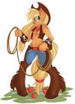  alpha_channel anthro anthrofied apple applejack_(mlp) blonde_hair bracelet breasts chaps cleavage clothed clothing cowboy_hat equine falleninthedark female freckles friendship_is_magic fruit grass green_eyes hair hat horse jeans jewelry lasso long_hair mammal my_little_pony panties plain_background pony rope scarf smile solo standing thong transparent_background underwear vest 