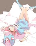  boots dress hat jakuzure_nonon kill_la_kill lying pink_eyes pink_hair shako_cap sidelocks solo sou_(tuhut) uniform wrist_cuffs 