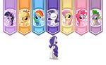  2014 applejack_(mlp) banner blonde_hair blue_fur dragon equine female fluttershy_(mlp) friendship_is_magic fur hair horn horse looking_at_viewer male mammal multi-colored_hair my_little_pony mysticalpha orange_fur pegasus pink_fur pink_hair pinkie_pie_(mlp) plain_background pony purple_fur purple_hair purple_scales rainbow_dash_(mlp) rainbow_hair rarity_(mlp) smile spike_(mlp) twilight_sparkle_(mlp) two_tone_hair unicorn white_fur wings yellow_fur 