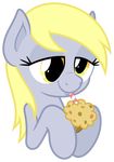  absurd_res alpha_channel blonde_hair derp_eyes derpy_hooves_(mlp) equine female food friendship_is_magic hair hi_res horse mammal muffin my_little_pony plain_background pony straw transparent_background yellow_eyes zutheskunk 