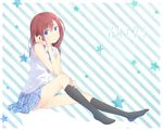  bad_id bad_pixiv_id black_legwear blue_eyes highres kairi_(kingdom_hearts) kingdom_hearts necktie okitsune_(okitsune-sama) red_hair school_uniform socks 