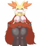  absurd_res anthro big_breasts blush breasts canine clothed clothing delphox drooling female fennec fox fur grasp half-dressed hi_res kify lift looking_at_viewer mammal nintendo orange_eyes plain_background pok&#233;mon pok&eacute;mon presenting presenting_pussy pussy saliva solo squint standing thick_thighs tongue tongue_out unknown_artist video_games white_background wide_hips 