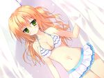  bikini chiisana_kanojo_no_sayokyoku feng game_cg green_eyes hellrun long_hair moriya_mizuka navel orange_hair swimsuit 