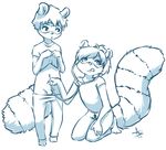  balls blue_and_white brothers clothing cub cute male mammal pajamas penis playing_doctor raccoon sheath shirt shirt_lift sibling sketch stethoscope tongue tongue_out young 