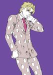  alternate_costume blonde_hair chounorin formal jojo_no_kimyou_na_bouken male_focus necktie pannacotta_fugo solo suit younger 
