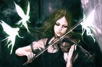  fairy ikeda_masateru indoors instrument lips original silhouette violin 