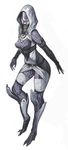  alien armor fewer_digits full_body helmet highres hood ikeda_masateru mass_effect purple_skin quarian scales simple_background solo tali'zorah white_background 