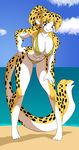  anthro beach bikini brittany_diggers cheetah edit feline female gold_digger las_lindas mammal seaside solo swimsuit unknown_artist 