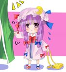  :&lt; bag hat hong_meiling kindergarten long_hair multiple_girls patchouli_knowledge purple_eyes purple_hair ram_hachimin ribbon school_bag solo_focus touhou younger 