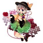  bad_id bad_pixiv_id bangs black_footwear black_frills black_hat blue_eyes boots bow chaba_(hortensia) child collared_shirt eyeball flower frilled_shirt_collar frilled_sleeves frills full_body green_collar green_skirt grey_hair hat hat_bow heart komeiji_koishi looking_at_viewer melting open_mouth petticoat red_flower red_rose rose rose_background shirt short_hair skirt solo touhou underskirt white_background wide_sleeves yellow_bow yellow_shirt 