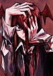  bat_wings blood hands head_wings koakuma red_hair solo tears tima touhou wings 