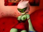  blush breasts female green_nipples nintendo plantpenetrator pok&eacute;mon red_eyes roserade video_games 
