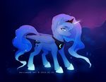  antiander blue_eyes blue_fur blue_hair cutie_mark equine female friendship_is_magic fur glowing hair hooves horn horse long_hair looking_at_viewer mammal my_little_pony pony princess_luna_(mlp) smile solo standing winged_unicorn wings 