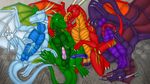  2014 askatrash ball ball_fondling balls blue_scales dragon erection gay green_scales horn knot lying male penis phlegethon precum purple_scales red_scales scar sytheras tur&#233;n tur&eacute;n vein wemd western widescreen wings 