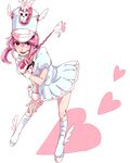  baton boots dress hat heart jakuzure_nonon kill_la_kill murasshio pink_eyes pink_hair shako_cap shoes sidelocks smile solo uniform winged_hat winged_shoes wings wrist_cuffs 