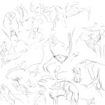  2d absurd_res ambiguous_gender black_and_white canine feral feral_on_feral gdane group hi_res krita line_art male mammal monochrome penetration penis penis_everywhere penises plain_background sex sketch white_background 