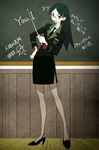  black_hair glasses kitsu_chiri pantyhose pencil_skirt sayonara_zetsubou_sensei screencap stitched teacher 