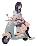  black_eyes black_hair black_legwear cat cat_on_lap converse dress_shirt full_body ground_vehicle kneehighs long_hair md5_mismatch motor_vehicle nakamura_hinata original resized revision school_uniform scooter shirt shoes sidesaddle simple_background sitting skirt sneakers solo vespa white_background 