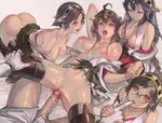  4girls admiral_(kantai_collection) ahoge aoin bad_revision bare_shoulders bisexual_(female) black_hair blush boots breast_sucking breasts brown_hair censored_revision cum cum_on_body cum_on_lower_body detached_sleeves double_bun erection finger_in_mouth glasses gloves group_sex hairband harem haruna_(kantai_collection) hetero hiei_(kantai_collection) imminent_sex imminent_vaginal japanese_clothes kantai_collection kirishima_(kantai_collection) kongou_(kantai_collection) large_breasts long_hair md5_mismatch multiple_girls navel nipples open_mouth penis pussy saliva short_hair skirt smile tears thigh_boots thighhighs tongue uncensored vaginal white_gloves 