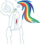  absurd_res anus butt cutie_mark equine female friendship_is_magic hair hi_res horse male multi-colored_hair my_little_pony nude pegasus plain_background pony pussy pussy_juice rainbow_dash_(mlp) rainbow_hair solo straight sunflowertwix wings 