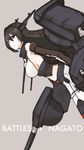  bad_id bad_twitter_id bare_shoulders black_hair breasts cannon character_name elbow_gloves garter_straps gloves hair_between_eyes hair_ornament headgear kantai_collection large_breasts leaning_forward long_hair looking_at_viewer mecha_musume midriff mikoto_(oi_plus) nagato_(kantai_collection) navel red_eyes robot_ears sideboob simple_background sketch skirt smile solo thighhighs turret zettai_ryouiki 