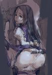  anus arms_behind_back bdsm bondage bound bound_wrists branch_(blackrabbits) brown_eyes brown_hair final_fantasy final_fantasy_tactics gagged imminent_rape kneeling knife long_hair panties sketch solo_focus tears tietra_heiral torn_clothes torn_panties underwear 