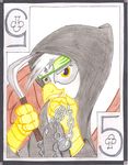  card cardstock chain clubs friendship_is_magic gilda_(mlp)five gryphon headband kusurigama my_little_pony ninja playing_card sickle smile the1king weapon 