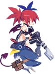  boots demon_girl disgaea etna flat_chest gloves harada_takehito midriff miniskirt official_art prinny simple_background skirt thighhighs transparent_background twintails 