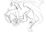  balls bestiality breasts dragon duo female feral grab human human_on_feral interspecies loriniel male mammal nipples nude penis side_view size_difference sketch straight 