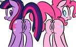  animated blue_eyes butt cutie_mark equine female friendship_is_magic hair horse humor killryde mammal my_little_pony pink_hair pinkie_pie_(mlp) plain_background pony purple_eyes purple_hair pussy standing twilight_sparkle_(mlp) what white_background why 