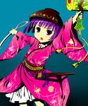  :o arm_up bad_id bad_pixiv_id blue_background bowl cnm gradient gradient_background holding_needle japanese_clothes kimono leaning_over looking_at_viewer mallet miracle_mallet needle obi purple_eyes purple_hair sash scabbard sheath short_hair simple_background solo sukuna_shinmyoumaru tassel touhou 