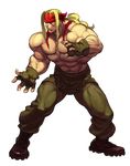  abs alex_(street_fighter) animated animated_png arnold_tsang boots combat_boots fighting_stance fingerless_gloves full_body gloves headband long_hair male_focus muscle official_style ponytail shirtless solo street_fighter street_fighter_iii_(series) tattoo transparent_background 