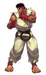  animated animated_png arnold_tsang barefoot black_hair eyebrows fighting_stance fingerless_gloves full_body gloves making_of male_focus muscle official_style ryuu_(street_fighter) sleeveless solo street_fighter street_fighter_iii_(series) tan thick_eyebrows toes transparent_background 