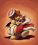  beak fur_trim highres king_dedede kirby_(series) male_focus mallet mittens solo wide_mouth_ink 