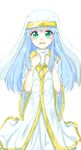  blue_hair green_eyes habit highres index long_hair naminori nun robe safety_pin solo to_aru_majutsu_no_index 