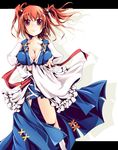  artist_request breasts cleavage large_breasts onozuka_komachi red_eyes red_hair solo touhou two_side_up 