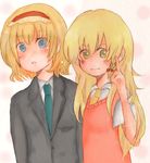  alice_margatroid bad_id bad_pixiv_id blonde_hair blue_eyes formal kirisame_marisa long_hair lowres multiple_girls necktie samu_(pixiv) short_hair suit sweater touhou v-neck yellow_eyes 