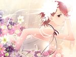  alternate_hairstyle brown_eyes brown_hair dress flower gloves hair_flower hair_ornament hima_(ab_gata) lace meiko short_hair solo veil vocaloid wedding_dress white 